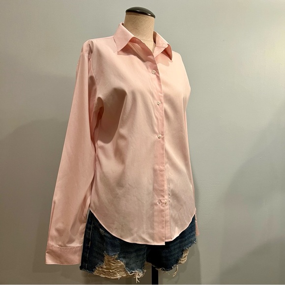 Casual Corner Classic Non-Iron Light Pink Button-Down Shirt. Size S - Picture 2 of 11